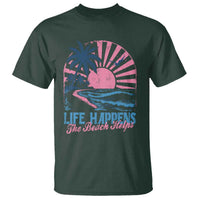 Life Happens The Beach Helps T Shirt Retro Coastal Ocean Therapy Cute Summer Vibes - Wonder Print Shop