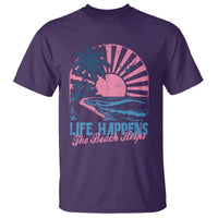 Life Happens The Beach Helps T Shirt Retro Coastal Ocean Therapy Cute Summer Vibes - Wonder Print Shop