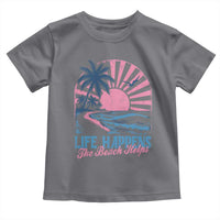 Life Happens The Beach Helps Toddler T Shirt Retro Coastal Ocean Therapy Cute Summer Vibes - Wonder Print Shop