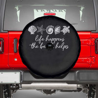 Life Happens The Beach Helps Spare Tire Cover Coastal Ocean Therapy Cute Summer Vibes - Wonder Print Shop