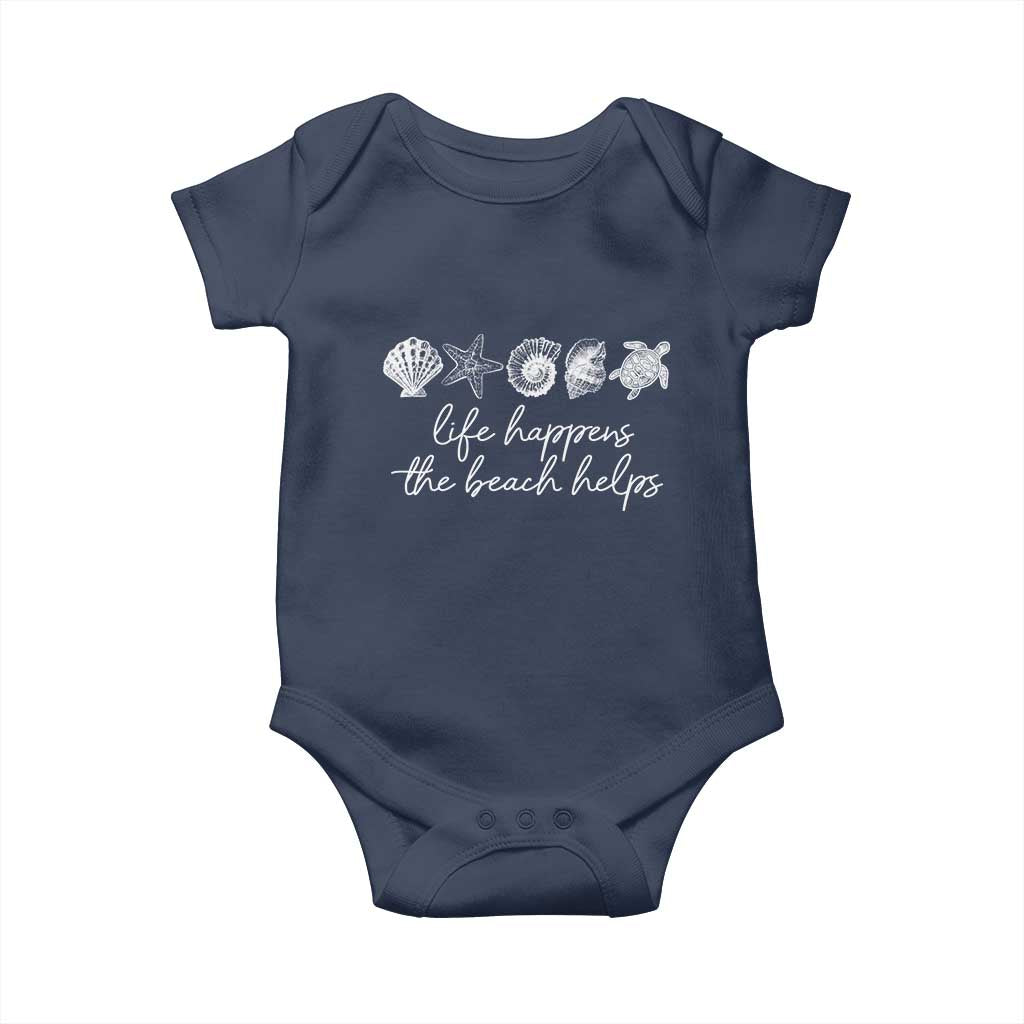 Life Happens The Beach Helps Baby Onesie Coastal Ocean Therapy Cute Summer Vibes - Wonder Print Shop