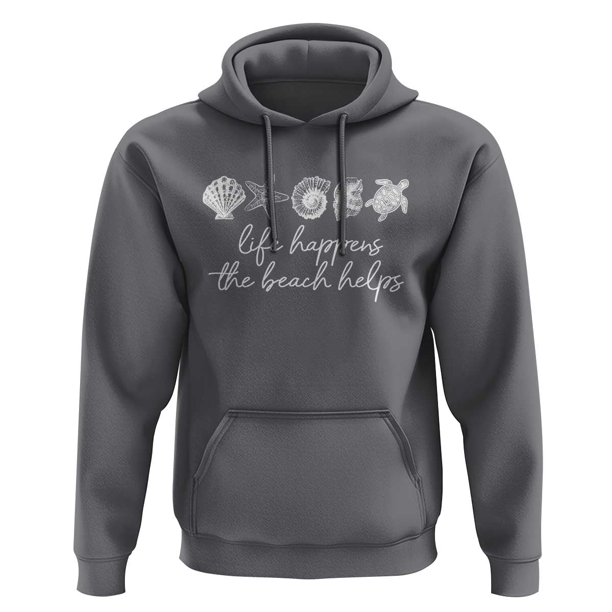 Life Happens The Beach Helps Hoodie Coastal Ocean Therapy Cute Summer Vibes - Wonder Print Shop