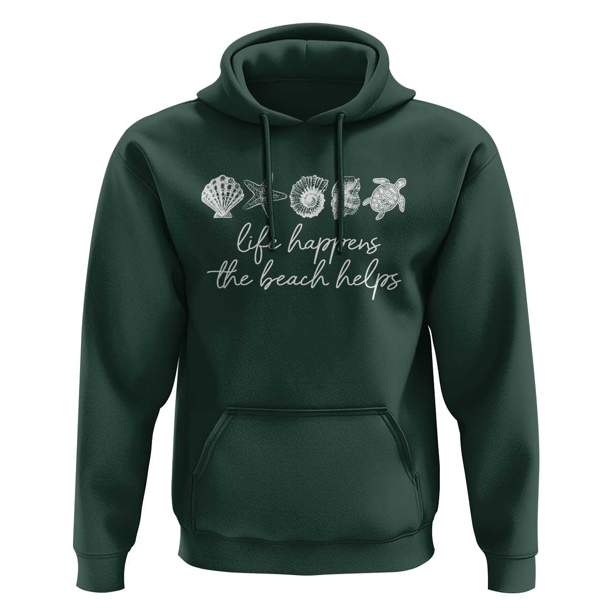 Life Happens The Beach Helps Hoodie Coastal Ocean Therapy Cute Summer Vibes - Wonder Print Shop