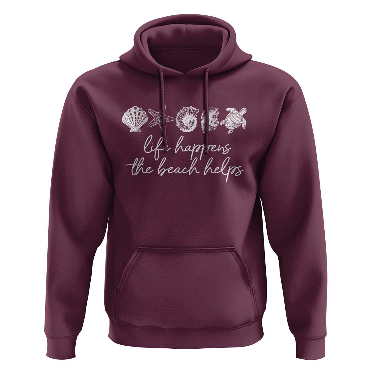 Life Happens The Beach Helps Hoodie Coastal Ocean Therapy Cute Summer Vibes - Wonder Print Shop