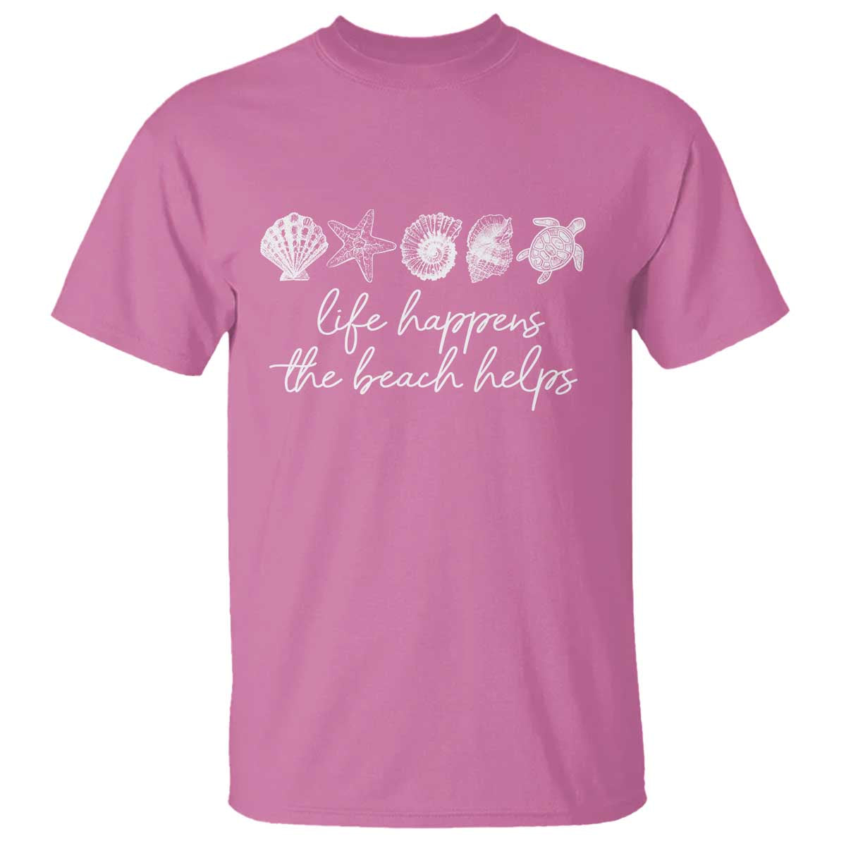 Life Happens The Beach Helps T Shirt Coastal Ocean Therapy Cute Summer Vibes - Wonder Print Shop