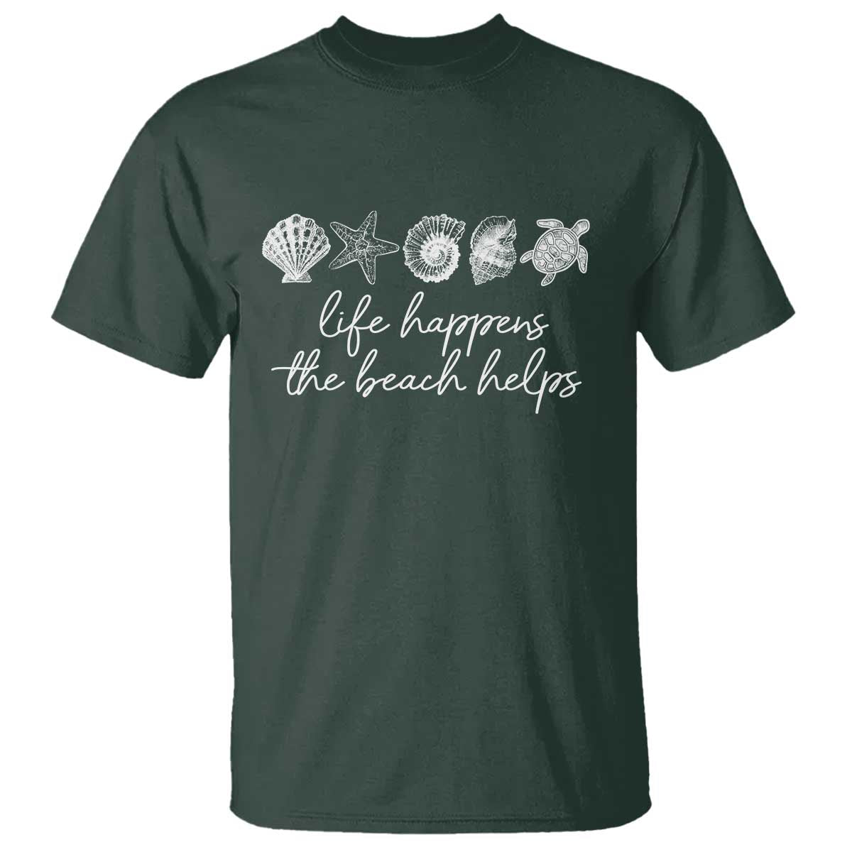 Life Happens The Beach Helps T Shirt Coastal Ocean Therapy Cute Summer Vibes - Wonder Print Shop