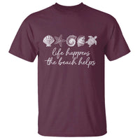 Life Happens The Beach Helps T Shirt Coastal Ocean Therapy Cute Summer Vibes - Wonder Print Shop