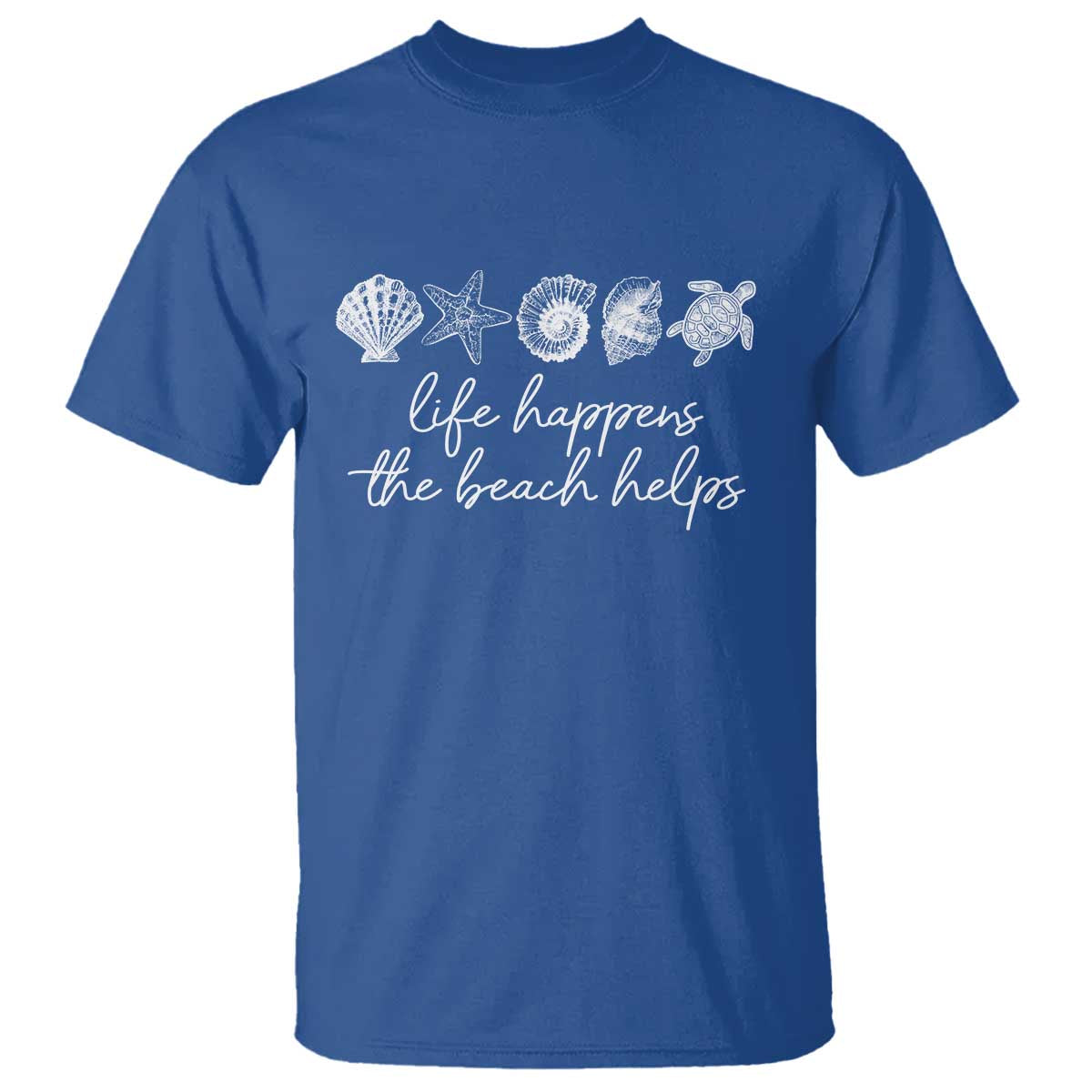 Life Happens The Beach Helps T Shirt Coastal Ocean Therapy Cute Summer Vibes - Wonder Print Shop