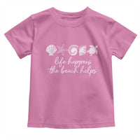 Life Happens The Beach Helps Toddler T Shirt Coastal Ocean Therapy Cute Summer Vibes - Wonder Print Shop