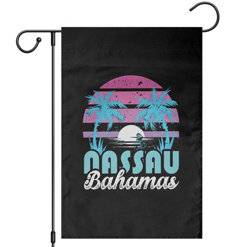 Vintage Nassau Garden Flag Tropical Island Palm Trees Beach Bahamas Vacation - Wonder Print Shop
