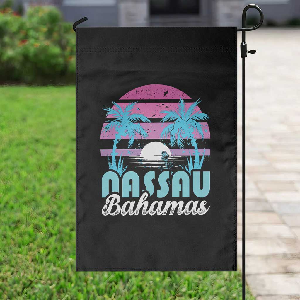 Vintage Nassau Garden Flag Tropical Island Palm Trees Beach Bahamas Vacation - Wonder Print Shop
