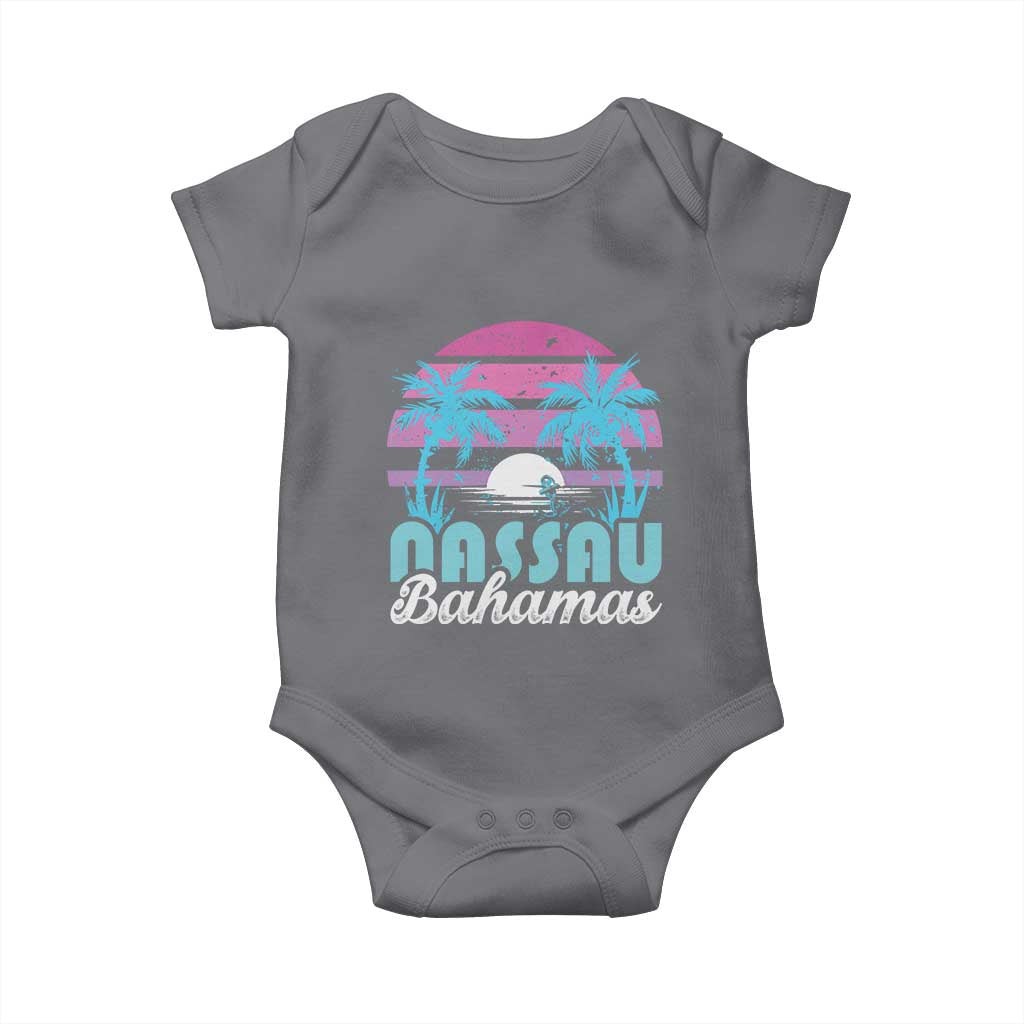 Vintage Nassau Baby Onesie Tropical Island Palm Trees Beach Bahamas Vacation - Wonder Print Shop