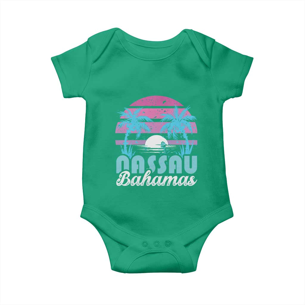 Vintage Nassau Baby Onesie Tropical Island Palm Trees Beach Bahamas Vacation - Wonder Print Shop