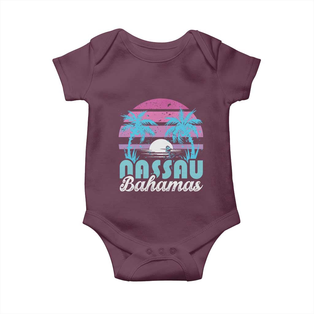 Vintage Nassau Baby Onesie Tropical Island Palm Trees Beach Bahamas Vacation - Wonder Print Shop