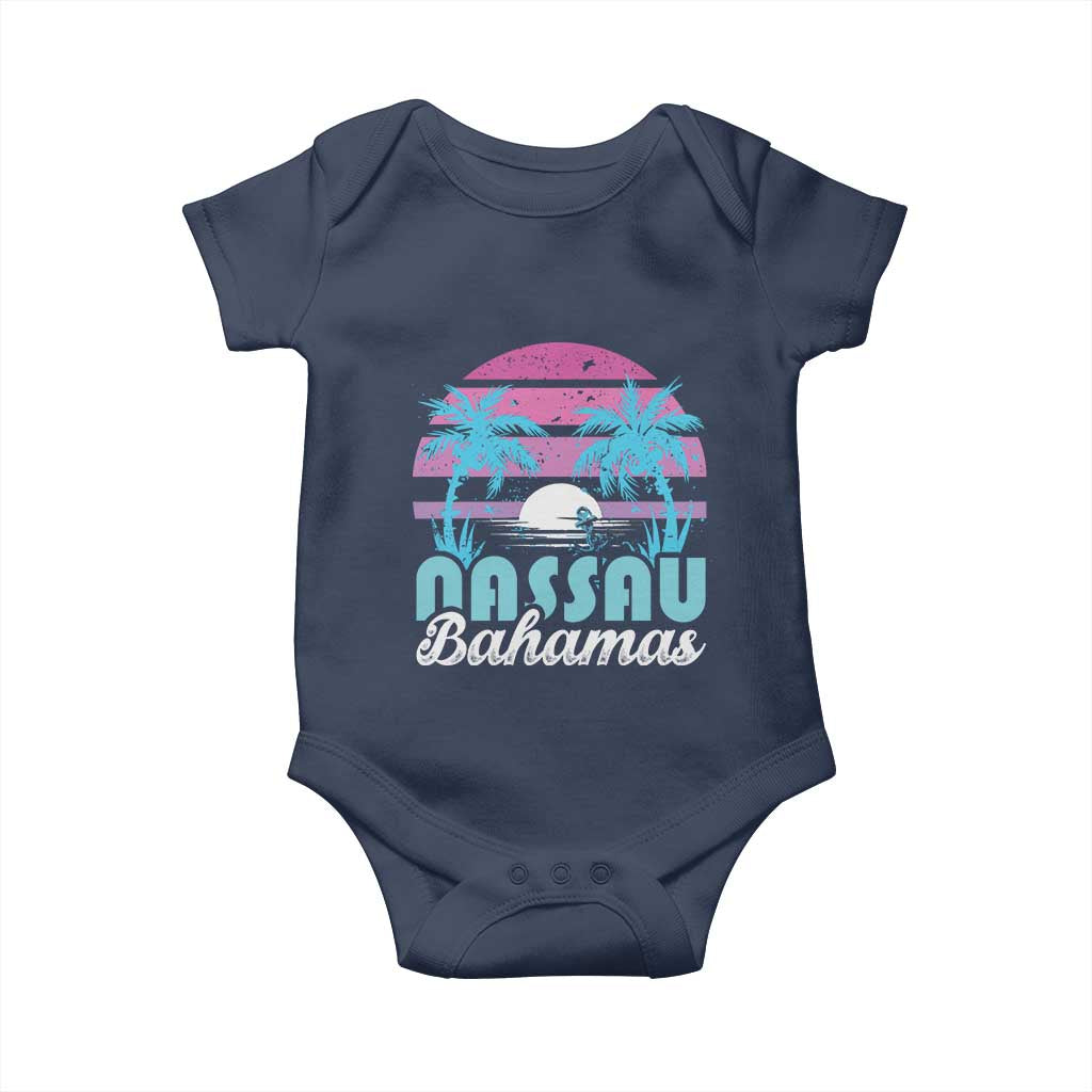 Vintage Nassau Baby Onesie Tropical Island Palm Trees Beach Bahamas Vacation - Wonder Print Shop