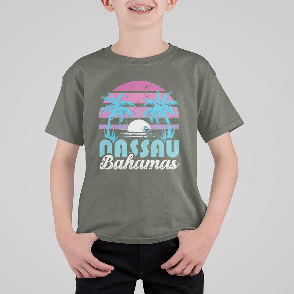 Vintage Nassau T Shirt For Kid Tropical Island Palm Trees Beach Bahamas Vacation - Wonder Print Shop