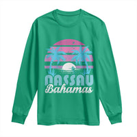 Vintage Nassau Long Sleeve Shirt Tropical Island Palm Trees Beach Bahamas Vacation - Wonder Print Shop