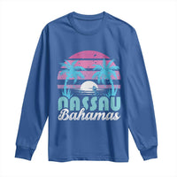 Vintage Nassau Long Sleeve Shirt Tropical Island Palm Trees Beach Bahamas Vacation - Wonder Print Shop