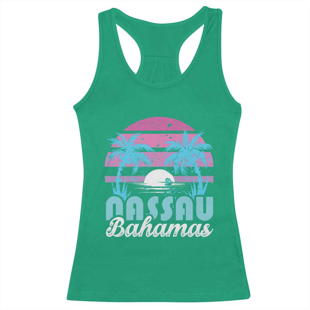 Vintage Nassau Racerback Tank Top Tropical Island Palm Trees Beach Bahamas Vacation - Wonder Print Shop