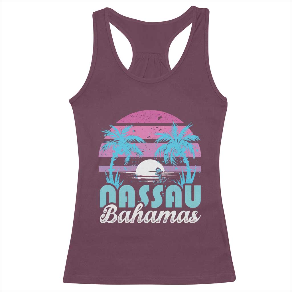 Vintage Nassau Racerback Tank Top Tropical Island Palm Trees Beach Bahamas Vacation - Wonder Print Shop