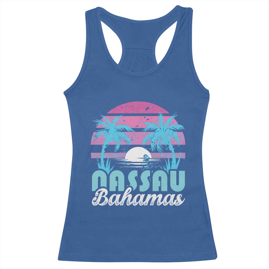 Vintage Nassau Racerback Tank Top Tropical Island Palm Trees Beach Bahamas Vacation - Wonder Print Shop