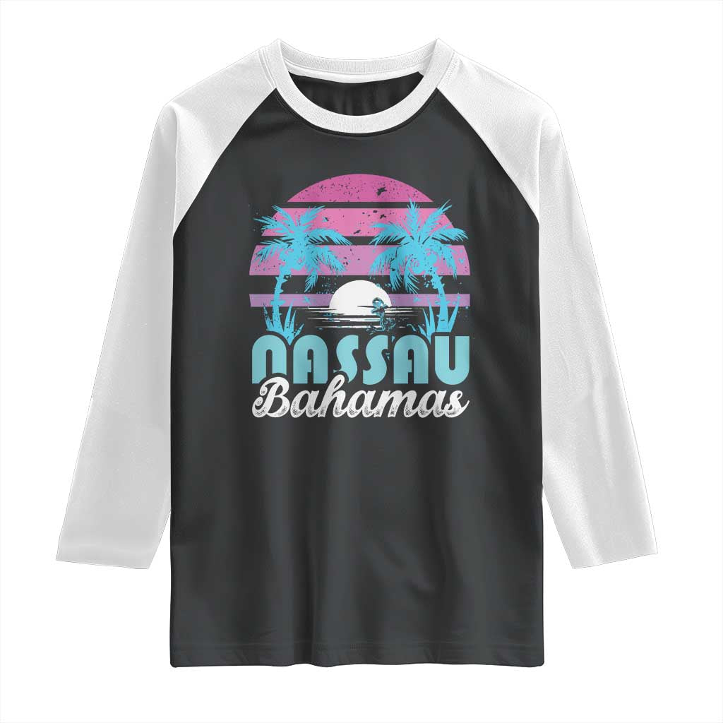 Vintage Nassau Raglan Shirt Tropical Island Palm Trees Beach Bahamas Vacation - Wonder Print Shop