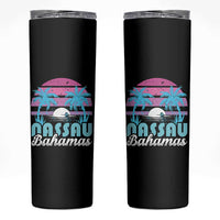 Vintage Nassau Skinny Tumbler Tropical Island Palm Trees Beach Bahamas Vacation - Wonder Print Shop