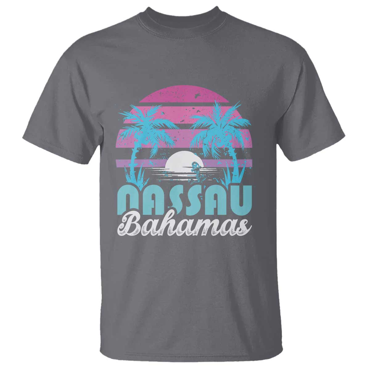 Vintage Nassau T Shirt Tropical Island Palm Trees Beach Bahamas Vacation - Wonder Print Shop