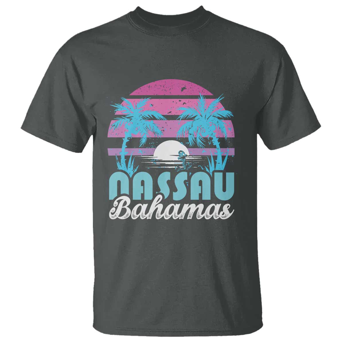Vintage Nassau T Shirt Tropical Island Palm Trees Beach Bahamas Vacation - Wonder Print Shop