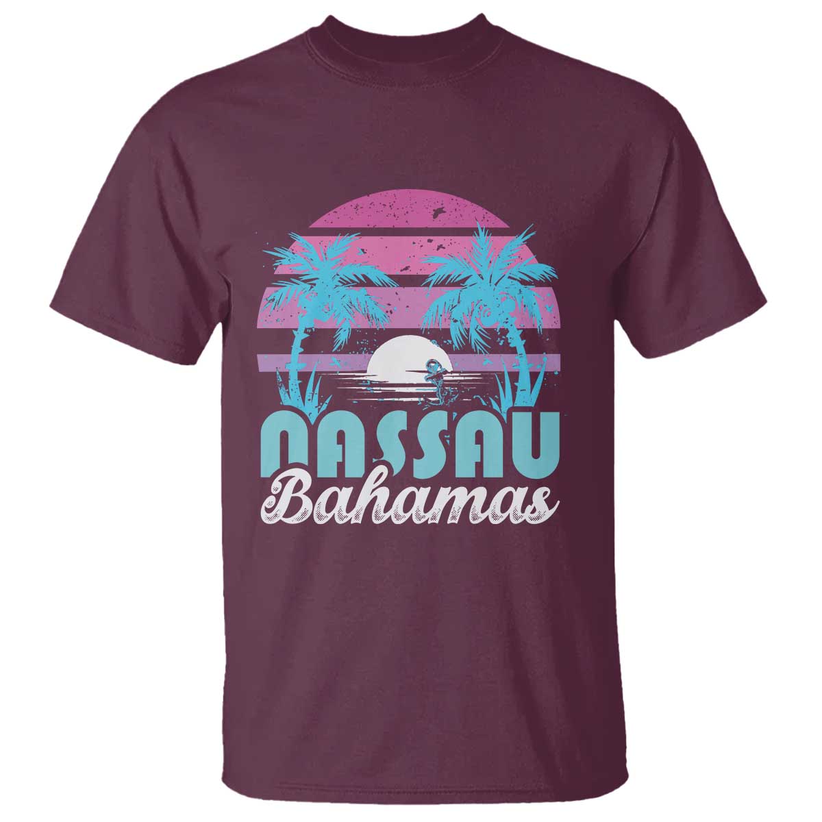 Vintage Nassau T Shirt Tropical Island Palm Trees Beach Bahamas Vacation - Wonder Print Shop