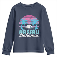 Vintage Nassau Youth Sweatshirt Tropical Island Palm Trees Beach Bahamas Vacation - Wonder Print Shop