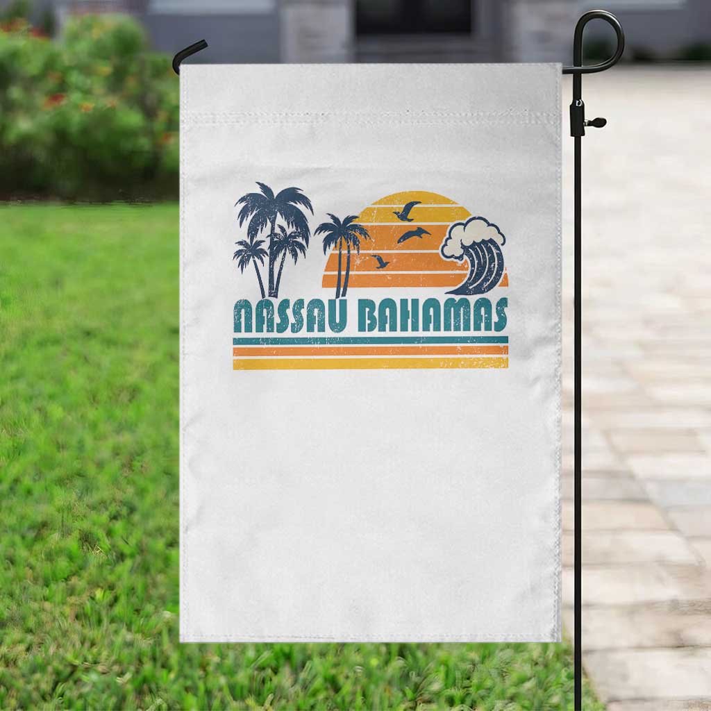 Vintage Nassau Garden Flag Bahamas Vacation Beach Summer Retro Sunset - Wonder Print Shop