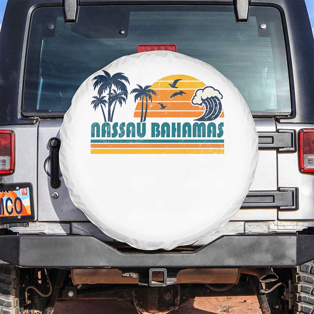 Vintage Nassau Spare Tire Cover Bahamas Vacation Beach Summer Retro Sunset - Wonder Print Shop