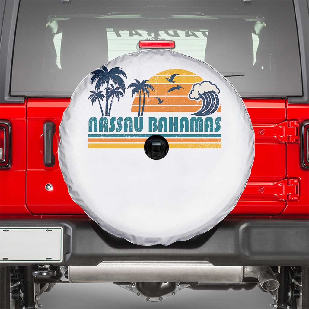 Vintage Nassau Spare Tire Cover Bahamas Vacation Beach Summer Retro Sunset - Wonder Print Shop