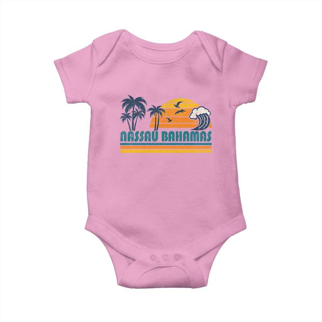 Vintage Nassau Baby Onesie Bahamas Vacation Beach Summer Retro Sunset - Wonder Print Shop