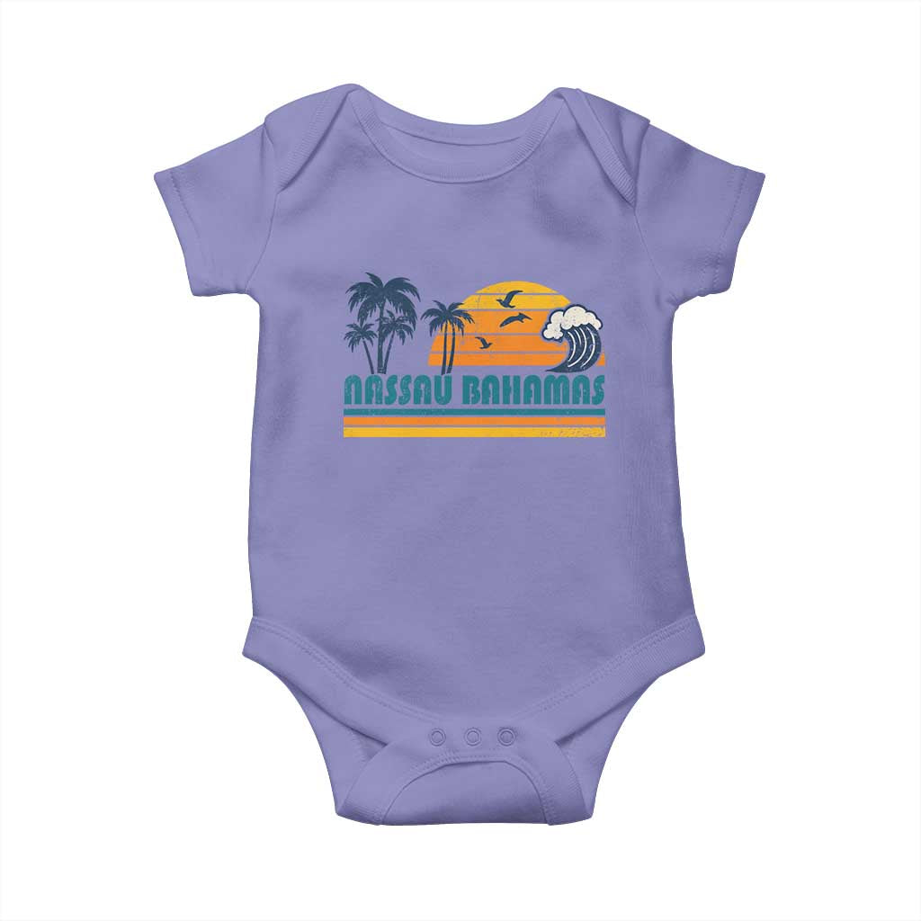 Vintage Nassau Baby Onesie Bahamas Vacation Beach Summer Retro Sunset - Wonder Print Shop