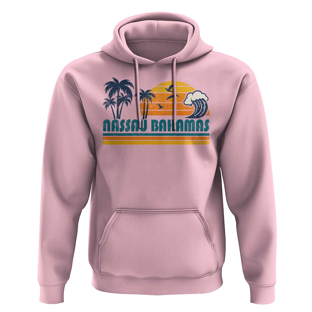 Vintage Nassau Hoodie Bahamas Vacation Beach Summer Retro Sunset - Wonder Print Shop