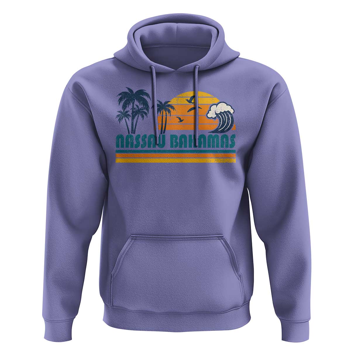 Vintage Nassau Hoodie Bahamas Vacation Beach Summer Retro Sunset - Wonder Print Shop