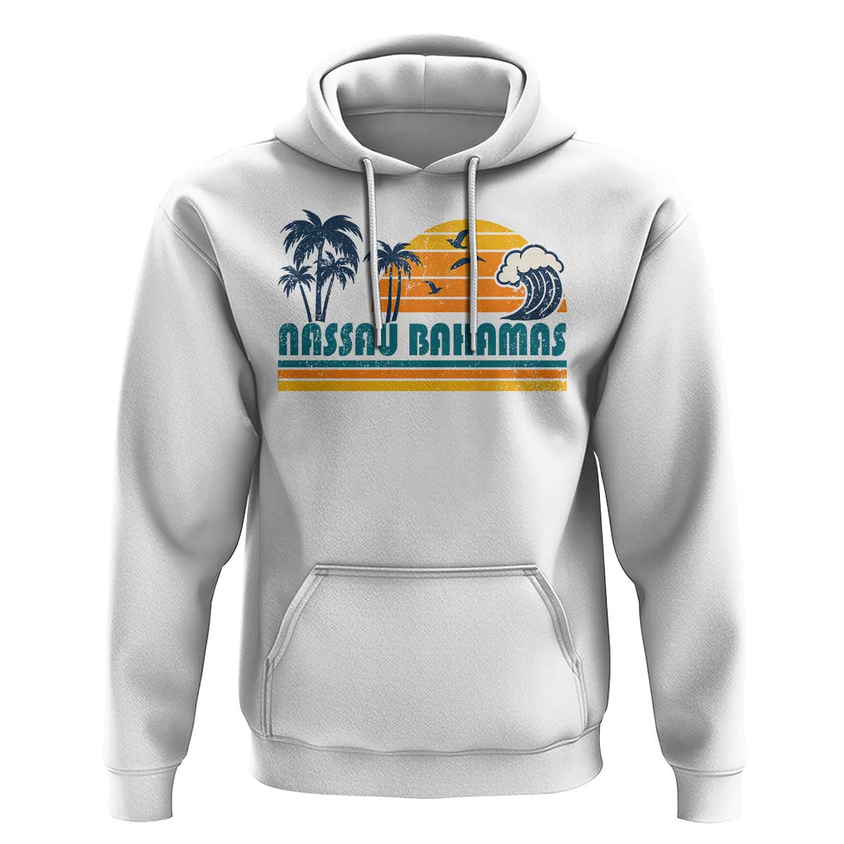 Vintage Nassau Hoodie Bahamas Vacation Beach Summer Retro Sunset - Wonder Print Shop