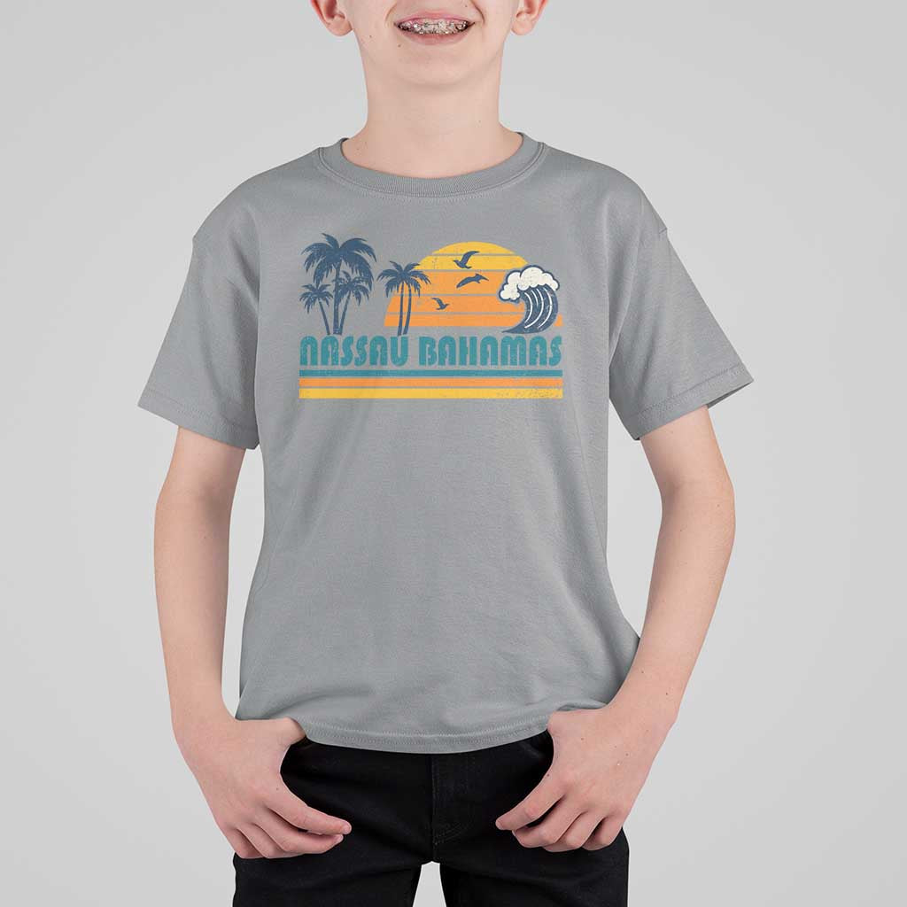 Vintage Nassau T Shirt For Kid Bahamas Vacation Beach Summer Retro Sunset - Wonder Print Shop