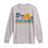 Vintage Nassau Long Sleeve Shirt Bahamas Vacation Beach Summer Retro Sunset - Wonder Print Shop