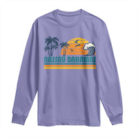 Vintage Nassau Long Sleeve Shirt Bahamas Vacation Beach Summer Retro Sunset - Wonder Print Shop