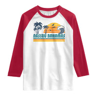 Vintage Nassau Raglan Shirt Bahamas Vacation Beach Summer Retro Sunset - Wonder Print Shop
