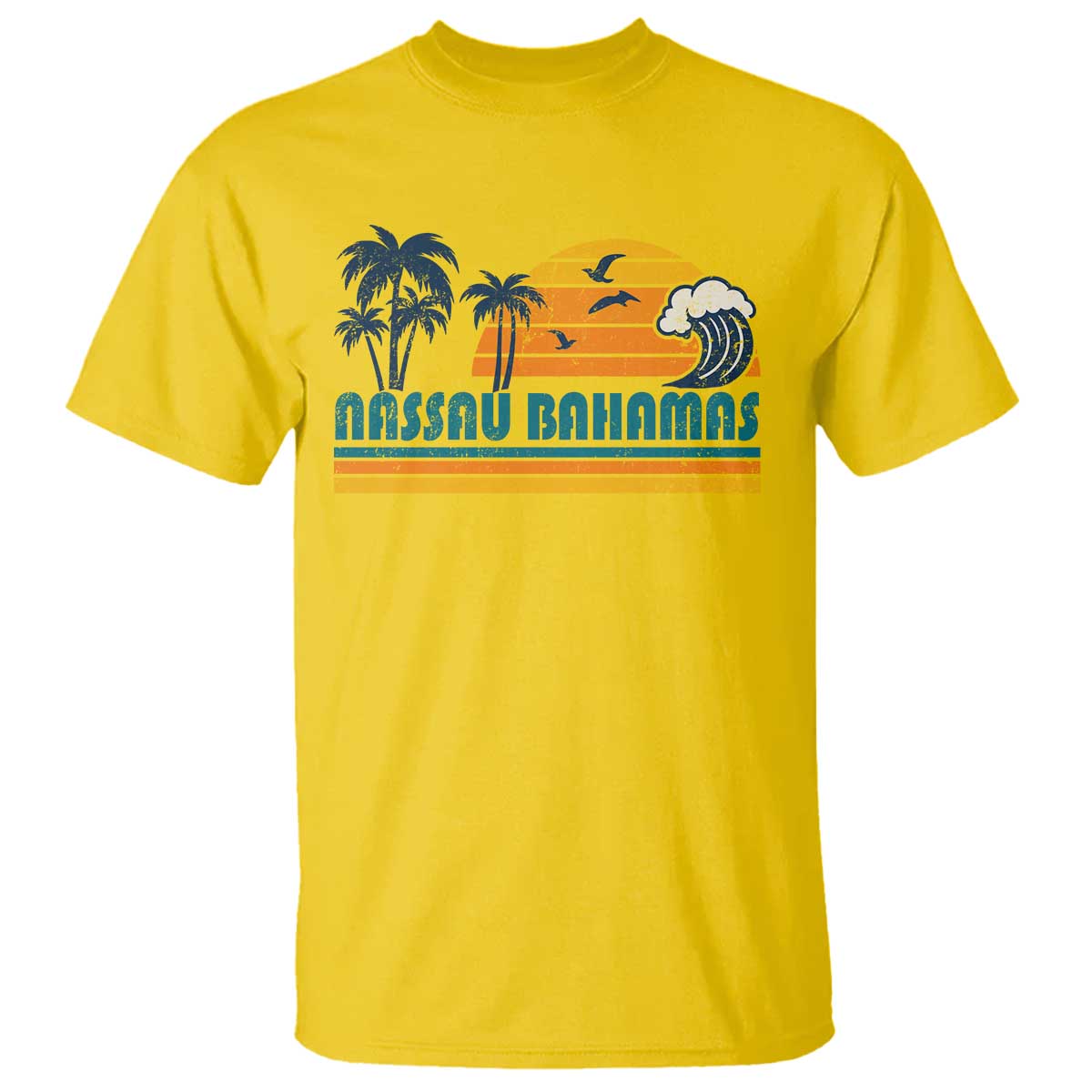 Vintage Nassau T Shirt Bahamas Vacation Beach Summer Retro Sunset - Wonder Print Shop