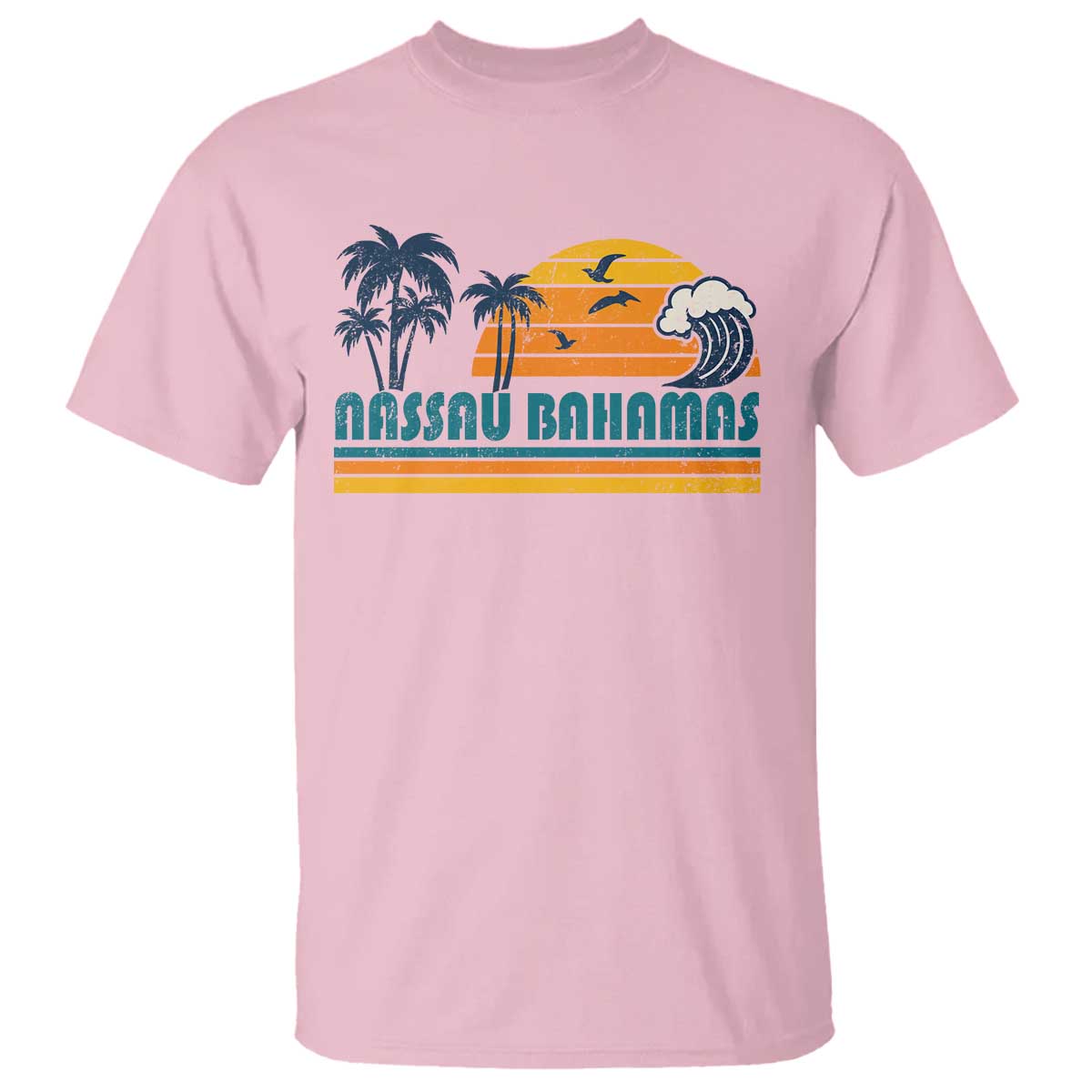 Vintage Nassau T Shirt Bahamas Vacation Beach Summer Retro Sunset - Wonder Print Shop