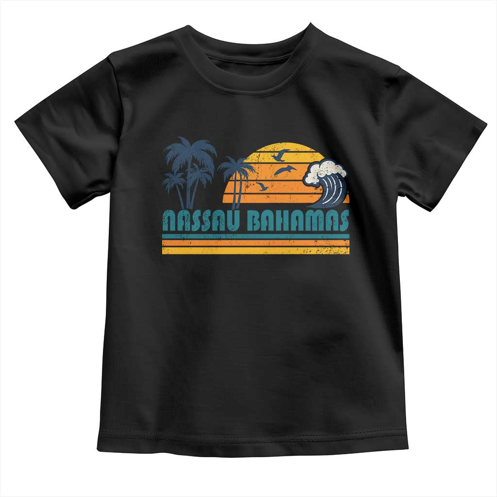 Vintage Nassau Toddler T Shirt Bahamas Vacation Beach Summer Retro Sunset - Wonder Print Shop