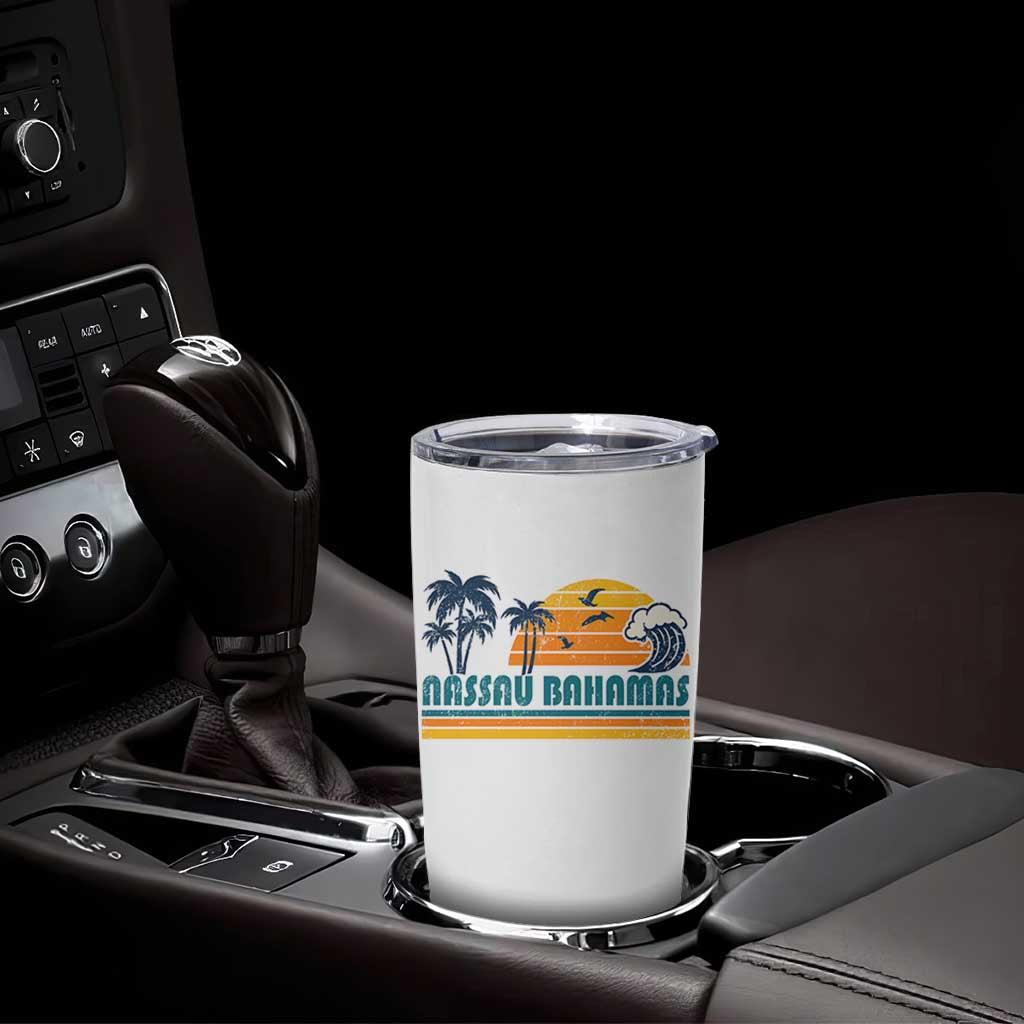 Vintage Nassau Tumbler Cup Bahamas Vacation Beach Summer Retro Sunset - Wonder Print Shop