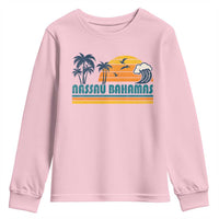 Vintage Nassau Youth Sweatshirt Bahamas Vacation Beach Summer Retro Sunset - Wonder Print Shop