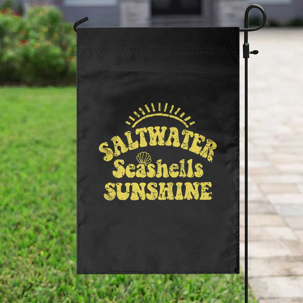 Saltwater Seashells Sunshine Garden Flag Beach Summer Vacation Vintage 70's Retro - Wonder Print Shop