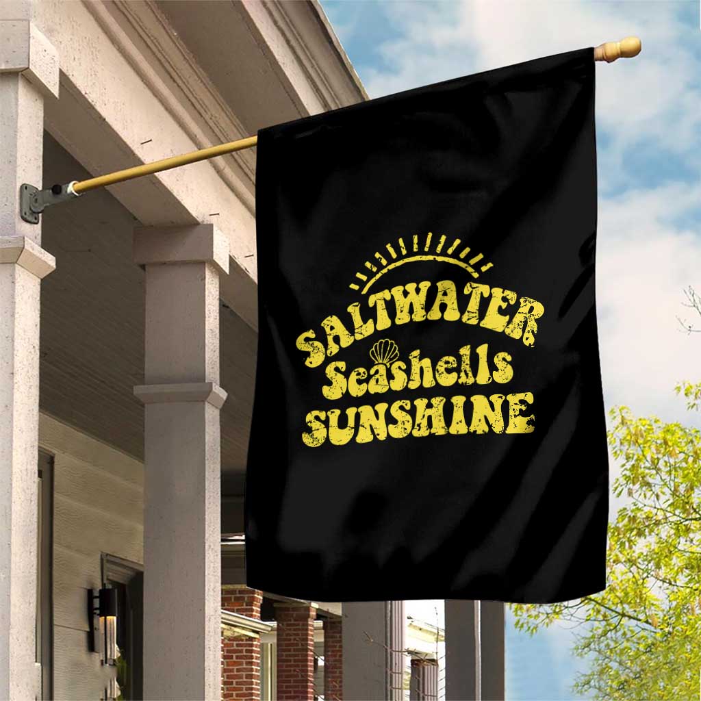 Saltwater Seashells Sunshine Garden Flag Beach Summer Vacation Vintage 70's Retro - Wonder Print Shop